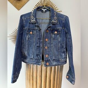 Express Blue Studded Jean Jacket